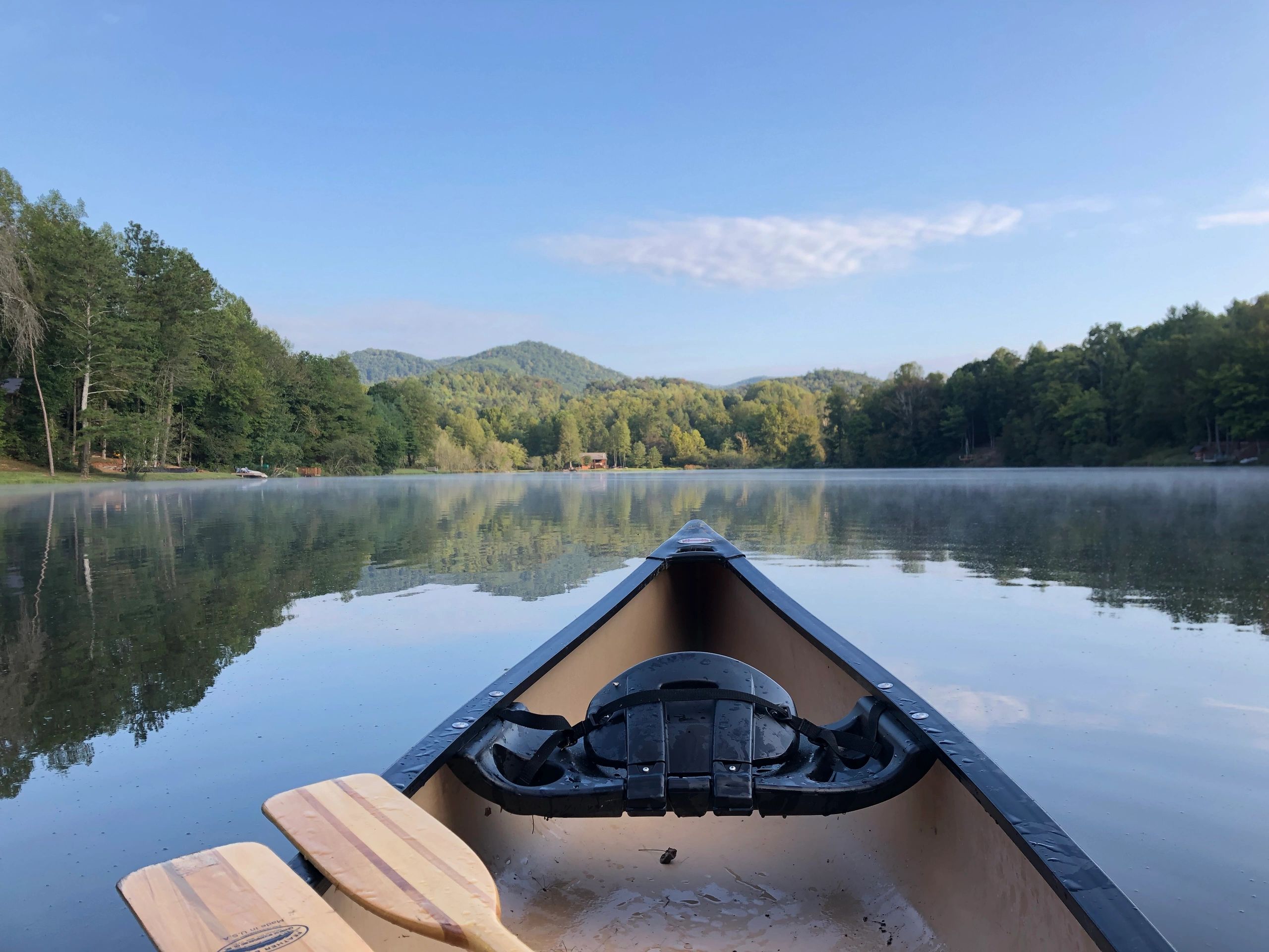 Paddling the lake