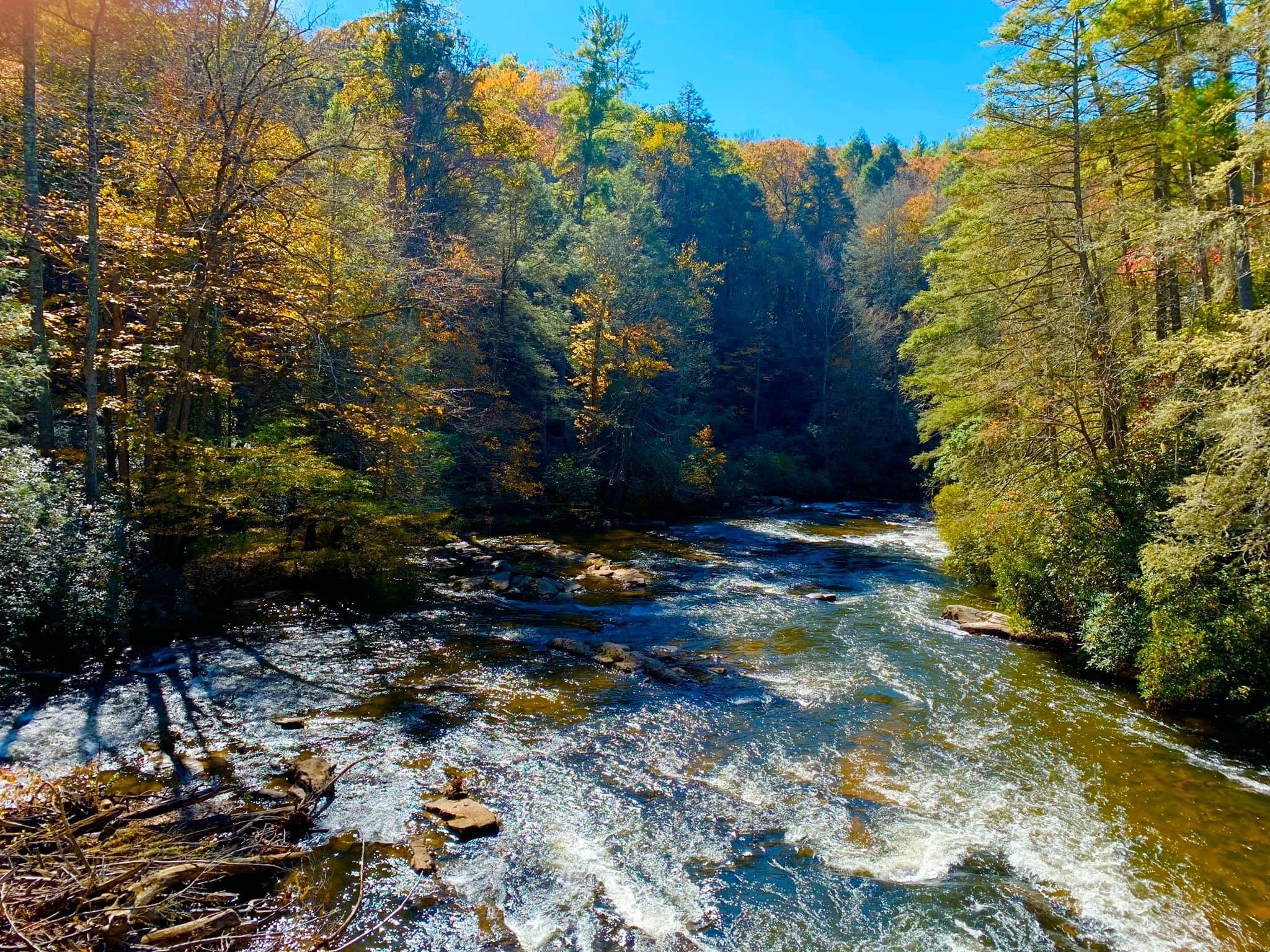 River running through the mountains