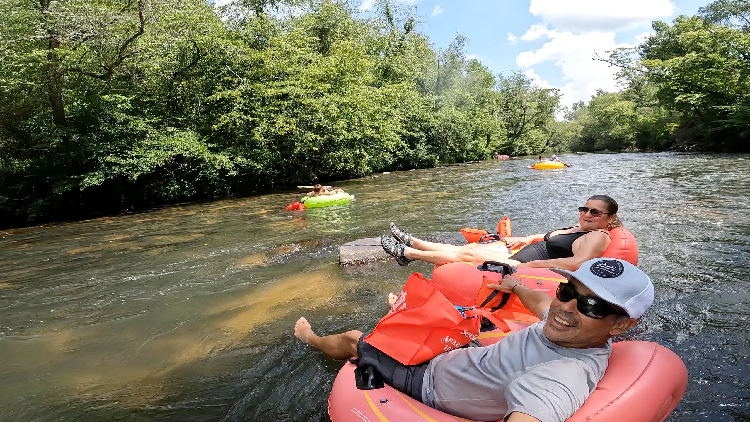 Tubing down the river
